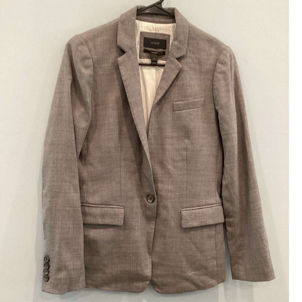 J.Crew Women Wool Regent Blazer Size 2 Gray Grey Corporate Work Preppy Old Money